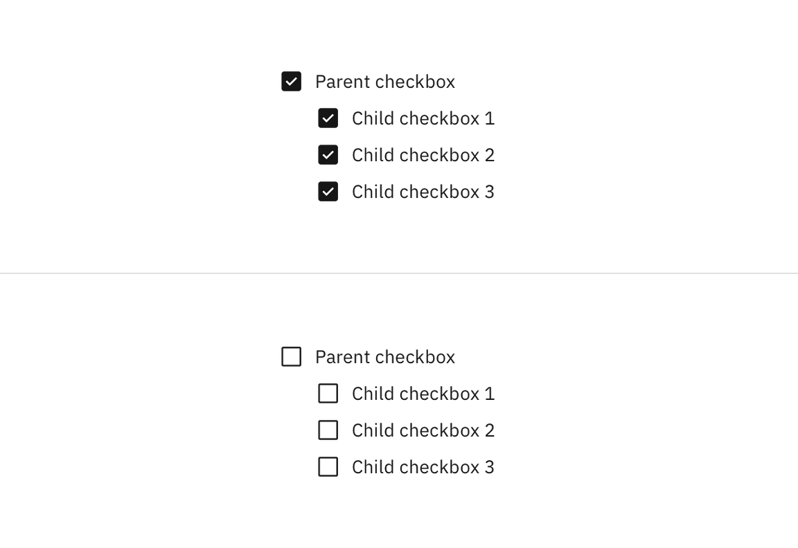 Checking and unchecking the parent checkbox.